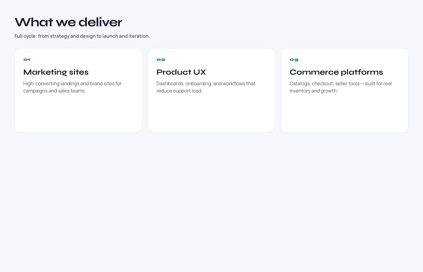 Agency site — services
