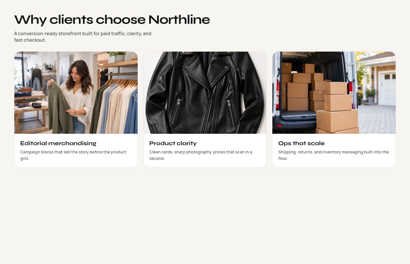 Fashion landing — offer